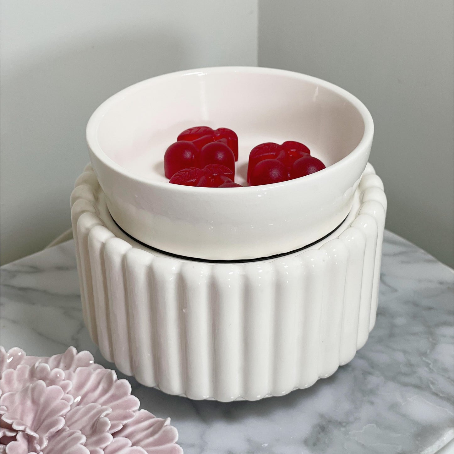 Calentador de wax melts eléctrico color blanco